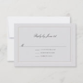 Formal Modern Classic Elevated Ivory Sm Wedding RSVP Karte (Vorderseite)