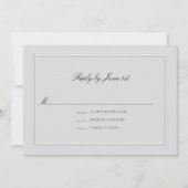 Formal Modern Classic Elevated Ivory Wedding RSVP (Vorderseite)