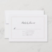 Formal Modern Classic Elevated Pearl Sm Wedding RSVP Karte (Vorderseite)