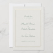 Formal Modern Classic Elevated Sage Ecru Wedding Save The Date (Vorderseite)