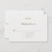 Formal Modern Classic Golden Lys Ivory Wedding RSVP Karte (Vorderseite)