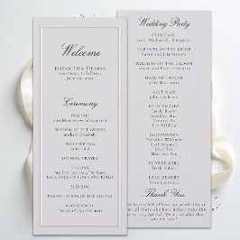 Formal Modern Classic Ivory Wedding Program