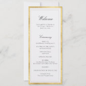 Formal Modern Classic Pearl Gold Wedding Program (Vorderseite)