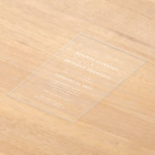 Formal Modern Elegante White Typografy Wedding Acryleinladungen (Ablage )
