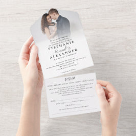 Formal Modern Foto Gastname Adressen Hochzeiten All In One Einladung