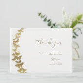 Formal Modern Gold Butterflies Boho Bridal Dankeskarte (Stehend Vorderseite)
