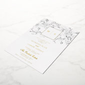 Formal Modern Orchids Wreath Monogram Wedding Folieneinladung (Gedreht)