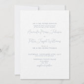 Formal Moderne Kalligrafie Dusty Blue Wedding Einladung (Vorderseite)