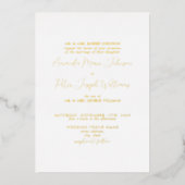 Formal moderne Kalligrafie Real Foil Wedding Folieneinladung (Vorderseite)