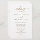 Formal, Modernes Gold-Hochzeitsprogramm für Kallig (Vorne/Hinten)