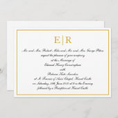Formal monogram Calligraphy Elegant Gold Wedding Einladung (Vorne/Hinten)