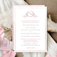 Formal Monogram Dusty Rose Watercolor Wedding