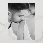 Formal Monogram Elegant Wedding Empfang Folieneinladung (Rückseite)