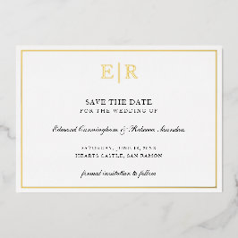 Formal Monogram Elegant Wedding Save the Date Folieneinladung