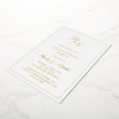 Formal Monogram Elegante Engagement Party Gold Folieneinladung (Gedreht)