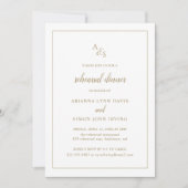 Formal Monogram Gold Probe Dinner Einladung (Vorderseite)
