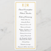 Formal Monogram Gold Wedding Programm (Vorderseite)