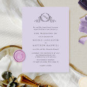 Formal Monogram Lavender Wedding Einladung