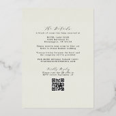Formal Monogram UAWG QR Code Wedding Gold Folieneinladung (Rückseite)