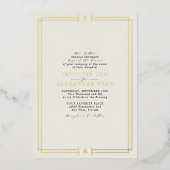 Formal Monogram Wedding Gold Folieneinladung (Vorderseite)