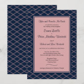 Formal Navy Art Deco Empfang only Einladung (Vorne/Hinten)
