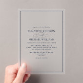 Formal Navy Blue Classic Script Hochzeit Acryleinladungen (Insitu (Handheld))