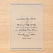 Formal Navy Blue Classic Script Hochzeit Acryleinladungen (Vorderseite)