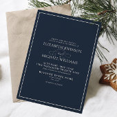 Formal Navy Blue Classic Script Hochzeit Einladung