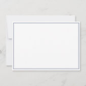 Formal Navy blue Script Two Border Stationery Mitteilungskarte (Rückseite)