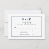 Formal Navy Blue Script Wedding RSVP Card (Vorderseite)