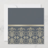 FORMAL NAVY SILVER DAMASK CLASSIC WORKSHOP-VERANST EINLADUNG (Rückseite)