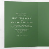 Formal Olive Green Moderne Hochzeit Dreifach Gefaltete Karte (Innen Erste Seite)