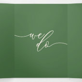 Formal Olive Green Moderne Hochzeit Dreifach Gefaltete Karte (Innenseite Mitte)
