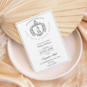 Formal Ornate Crest Monogram Wedding Invitation Einladung