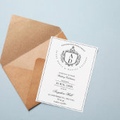 Formal Ornate Crest Monogram Wedding Invitation Einladung