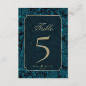 Formal Paisley Tischnummern Dunkel Aquamarin ID767 (Vorderseite)