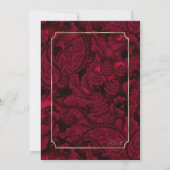 Formal Paisley Wedding Burgundy ID767 Einladung (Rückseite)