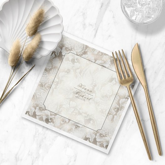 Formal Paisley Wedding Champagne ID767 Napkins Serviette