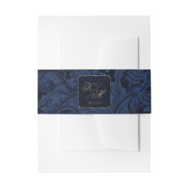 Formal Paisley Wedding Navy Blue ID767 Einladungsbanderole