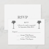 Formal Palm Tree Tropical Island Wedding RSVP Karte (Vorne/Hinten)