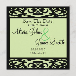 Formal Pastel Green Save the Date Card