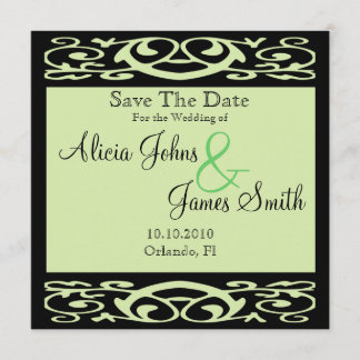 Formal Pastel Green Save the Date Card