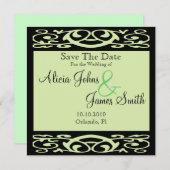 Formal Pastel Green Save the Date Card (Vorne/Hinten)