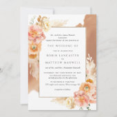 Formal Peach Floral Terracotta Wasserfarbene Hochz Einladung (Vorderseite)