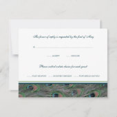 Formal Peacock Feathers UAWG Response Card RSVP Karte (Vorderseite)