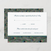 Formal Peacock Feathers UAWG Response Card RSVP Karte (Vorne/Hinten)