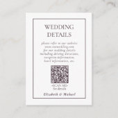 Formal Pflaume Lila QR Code Hochzeitsdetails Begleitkarte (Vorderseite)