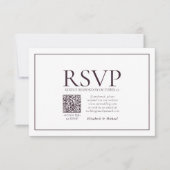 Formal Plum Classic QR Code Wedding RSVP (Vorderseite)