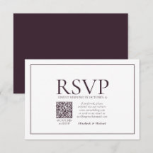 Formal Plum Classic QR Code Wedding RSVP