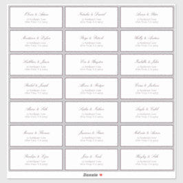 Formal Plum Classic Wedding Guest Address Aufkleber